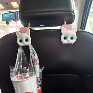 NWT Cute Cat car headrest hooks